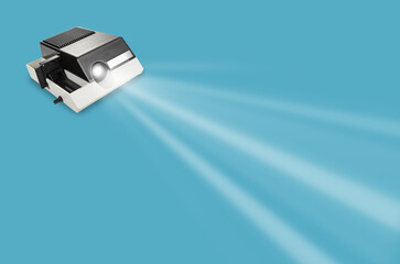 Wall Projector on the blue background with a sunbeams