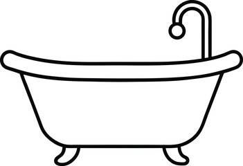 baby bathtub icon line art vector illustration on transparent background