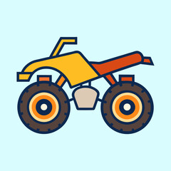 vector illustration of a quad bike