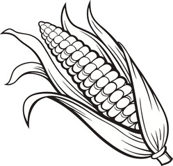 corn on a white background