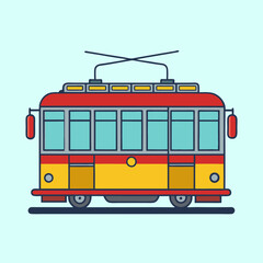 vector illustration of a tram