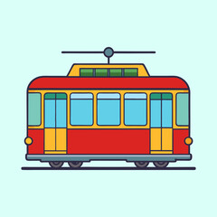 vector illustration of a tram