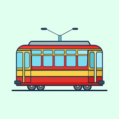 vector illustration of a tram
