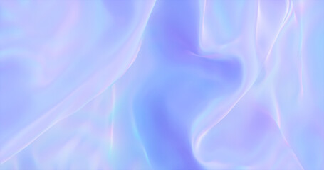 Abstract Background with Holographic Iridescent Satin Fabric in Pastel color – 3d rendering