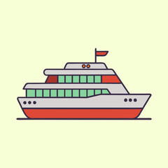 vector illustration of a yacht