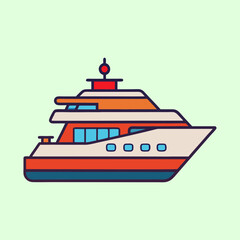 vector illustration of a yacht