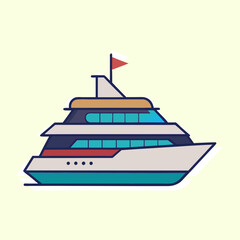 vector illustration of a yacht