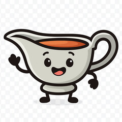 A whimsical cartoon illustration of a rectangular casserole dish filled with a green, leafy food, possibly a green bean casserole. 