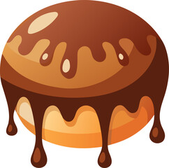 Glossy chocolate dripping from the top or side.