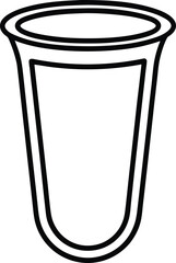 beaker icon line art vector illustration on transparent background