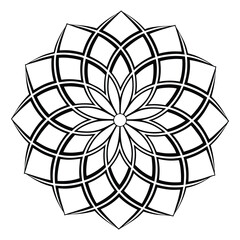 Obraz premium Intricate black and white geometric floral pattern