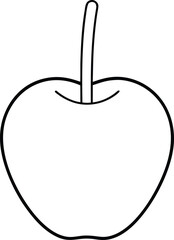 caramel apple icon line art vector illustration on transparent background
