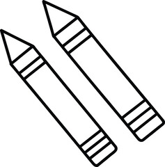 crayons icon line art vector illustration on transparent background