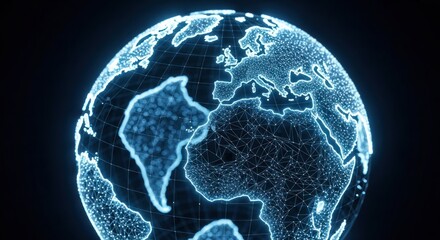 A transparent globe on the black background 