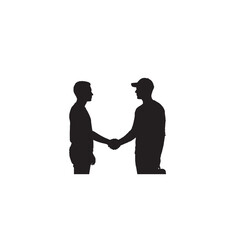 Person Shaking Hands Silhouette on White Background – Vector Illustration for Partnership, Agreement, and Business Collaboration Concepts