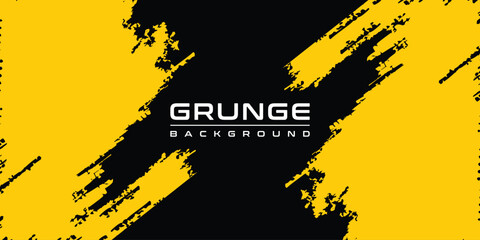Abstract  Yellow Grunge Texture In Black Background Design, Vector Illustration