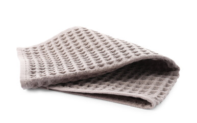 Clean brown waffle towel isolated on white