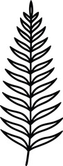 Fototapeta premium fern leaf icon line art vector illustration on transparent background