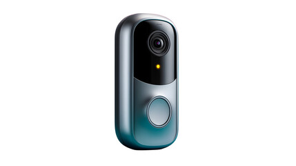 Fototapeta premium Smart doorbell with built-in camera lens isolated on transparent background