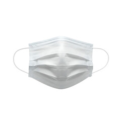 White disposable face mask isolated on transparent background