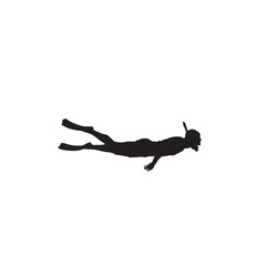Person Snorkeling Silhouette on White Background – Vector Illustration for Underwater Exploration, Marine Life, and Travel Adventure Concepts