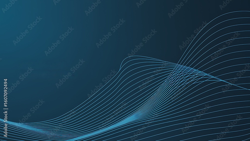 Wall mural abstract dark teal background with wavy lines creating a smooth and flowing pattern design effect