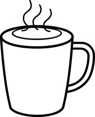 hot chocolate mug icon line art vector illustration on transparent background
