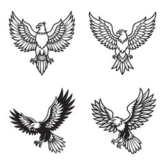 Fototapeta premium A drawing of a eagle line art illustration