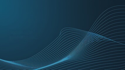 Naklejka premium Abstract dark teal background with wavy lines creating a smooth and flowing pattern design effect