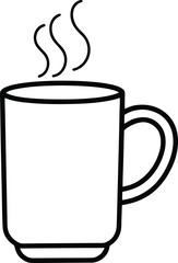 hot cider mug icon line art vector illustration on transparent background