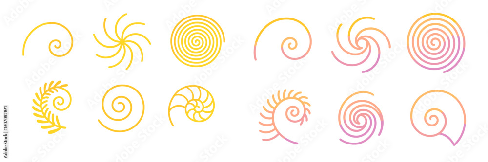 Poster swirling patterns in pastel colors create a soothing visual rhythm with dynamic spirals and delicate