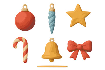 Colorful clay holiday ornaments arranged creatively for festive decor and celebration ideas