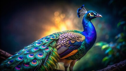 Majestic Peacock in Low Light: A Symbol of Global Beauty and Legacy