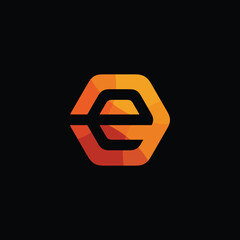 Hexagon Letter E Logo Design Vector Template