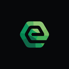 Hexagon Letter E Logo Design Vector Template