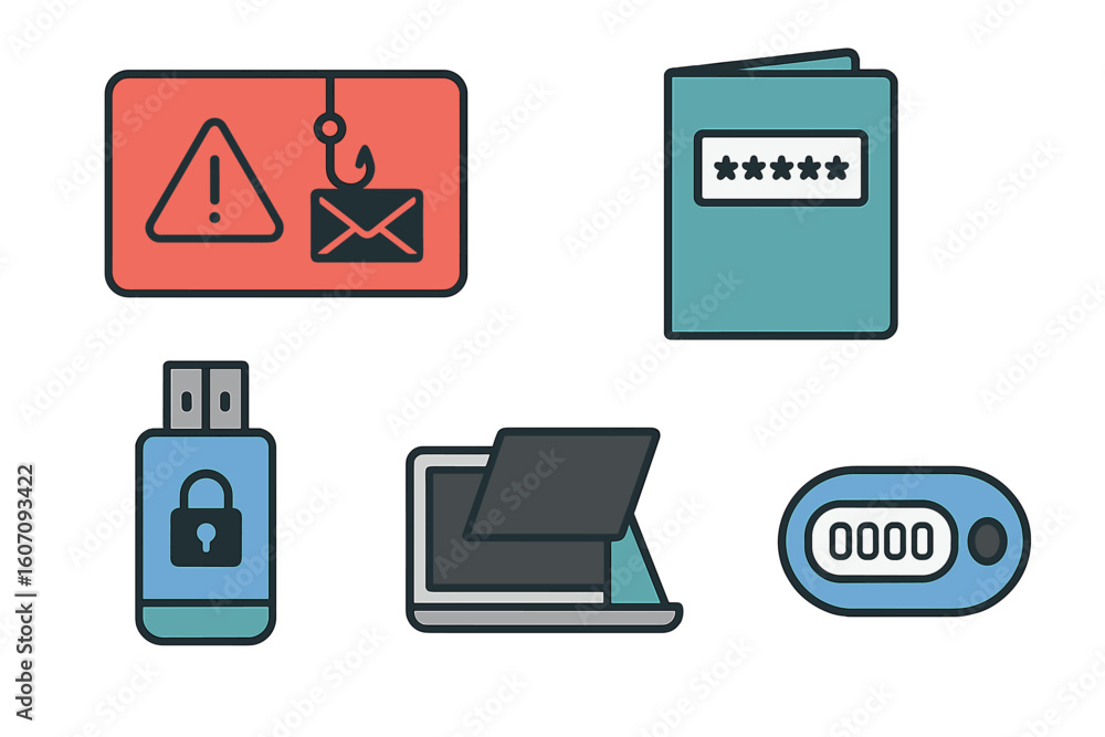 Poster security measures for protecting sensitive data in digital environments with alerts and passwords