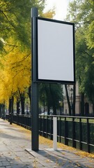 Blank Billboard on Autumn Street