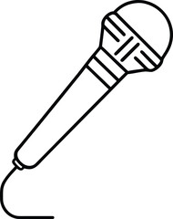 microphone icon line art vector illustration on transparent background	
