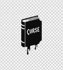 Mystical curse book vector with dripping design – ideal for magic, horror, or occult projects.