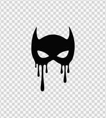 Bold superhero mask vector icon in a dripping graffiti style – perfect for edgy comic themes.