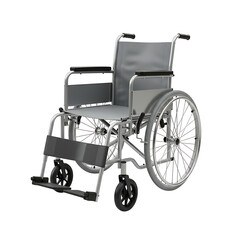 Gray wheelchair isolated on transparent background