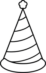 Fototapeta premium party hat for baby icon line art vector illustration on transparent background 