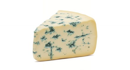 Blue cheese wedge isolated on white background