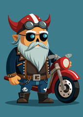 Fototapeta premium skull a young man riding a motorcycle