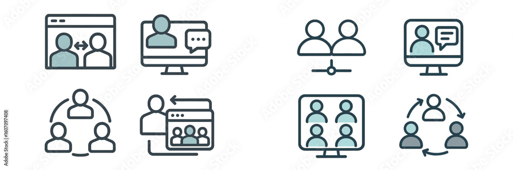 Poster visual representation of online collaboration tools and communication methods for remote teamwork an