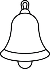 school bell icon line art vector illustration on transparent background	
