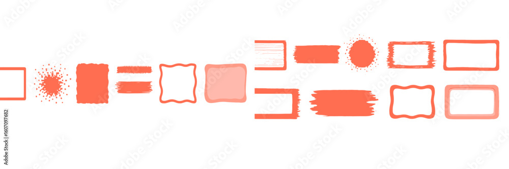 Aufkleber colorful brush strokes and shapes for creative design projects with various textures and forms