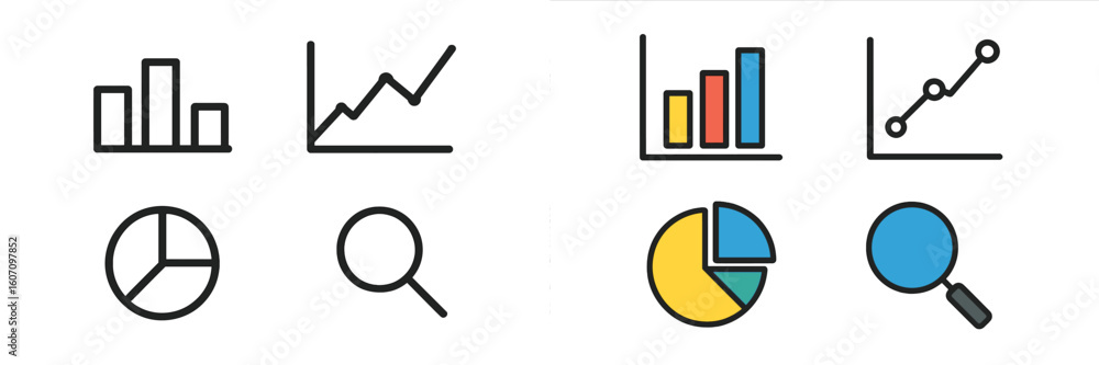 Poster data visualization tools for analysis and reporting at a modern office during the day