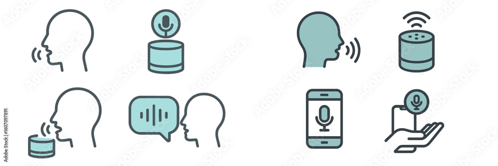 Poster voice interaction with smart devices showcasing various applications in daily life