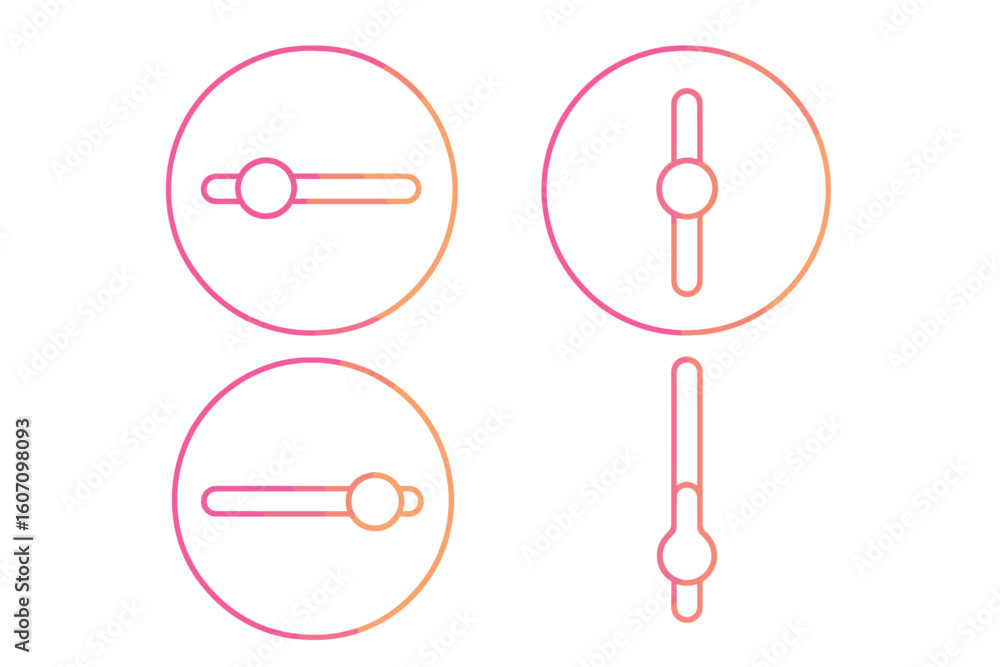 Poster colorful abstract sliders and knobs design for user interface elements in digital applications and w